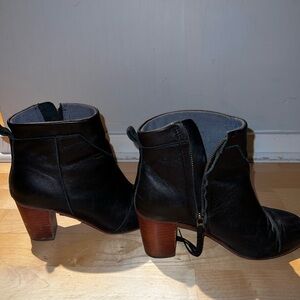 Elegant Black Leather Ankle Booties
